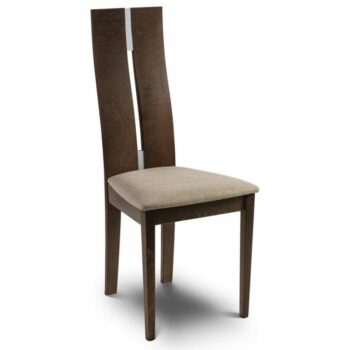 Julian Bowen Cayman Dining Chair Walnut Finish Beige Linen Seat-0