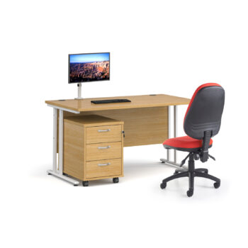 BIG DEALS Bundle White Frame, Desk, Chair, Pedestal & Monitor Arm-0