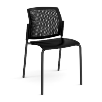 Dams Santana 4 leg stacking chair with plastic seat and perforated back-0