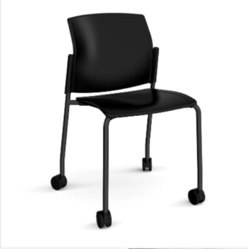 Dams Santana 4 leg mobile chair with plastic seat and back-0