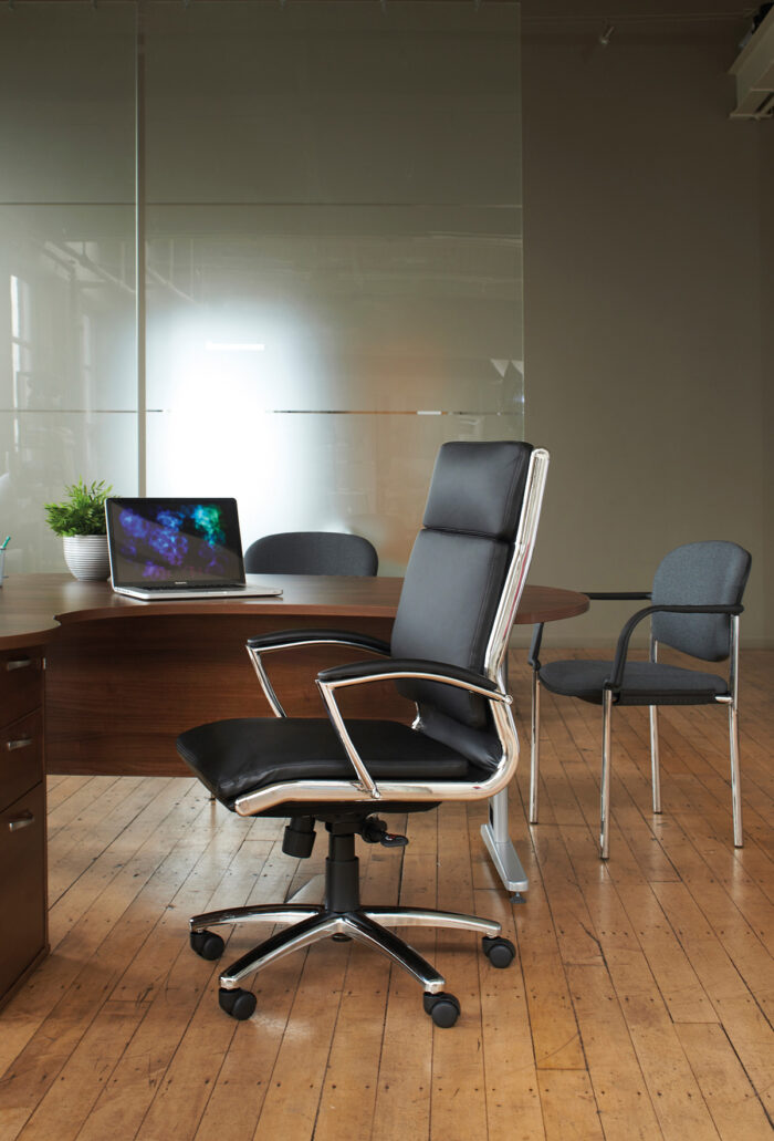 Dams Florence high back executive chair - black faux leather-10550