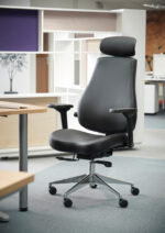 Dams Franklin high back 24 hour task chair - black faux leather-10546