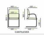 Dams Santana cantilever chair with plastic seat and back-9686