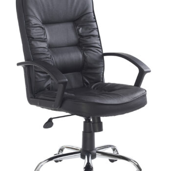 Dams Hertford high back managers chair - black leather faced-0