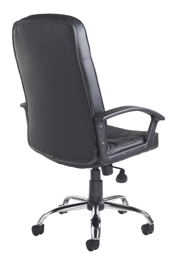 Dams Hertford high back managers chair - black leather faced-10581