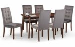 Julian Bowen Madrid Grey Velvet & Walnut Dining chair-10606