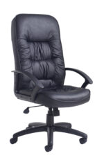 Dams King high back managers chair - black leather faced-0