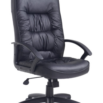 Dams King high back managers chair - black leather faced-0