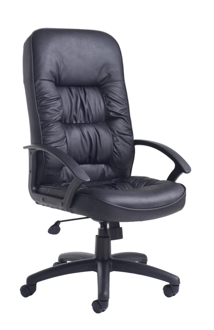 Dams King high back managers chair - black leather faced-0