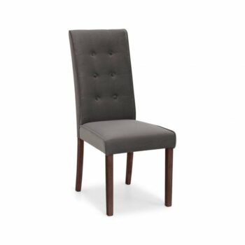 Julian Bowen Madrid Grey Velvet & Walnut Dining chair-0