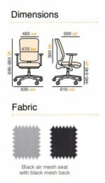 Dams Orion mesh back operators chair-9430