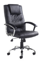 Dams Somerset high back managers chair - black leather faced-0