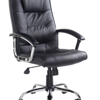 Dams Somerset high back managers chair - black leather faced-0
