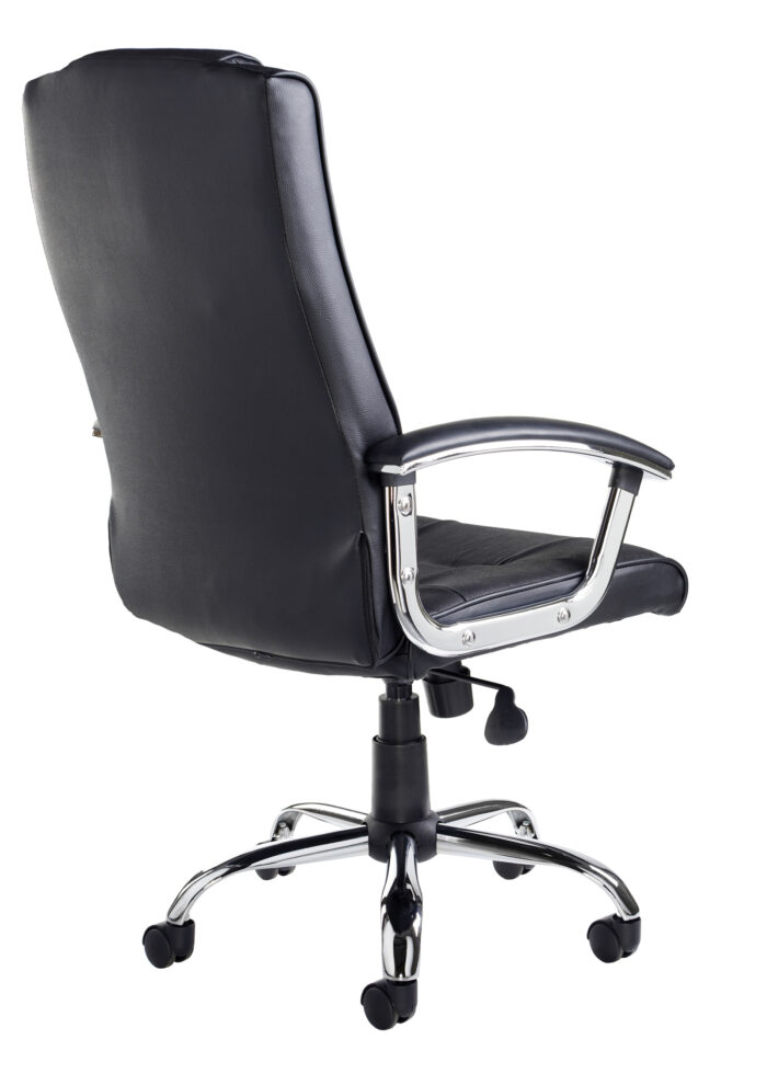 Dams Somerset high back managers chair - black leather faced-10574