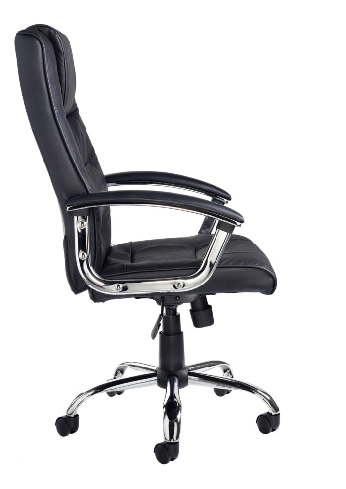 Dams Somerset high back managers chair - black leather faced-10572