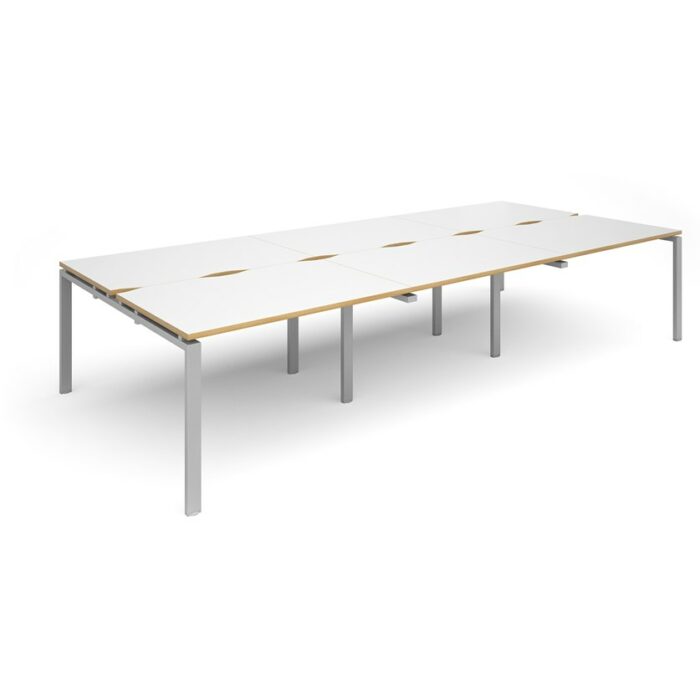 Dams Adapt II sliding top triple back to back desks 3600mm x 1600mm-10164