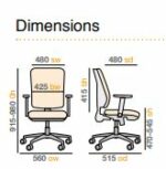 Dams Tyler mesh back operator chair - White & Grey-9428