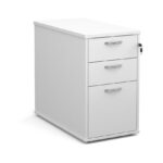 DAMS Desk high 3 drawer pedestal with silver handles 800mm deep-11534