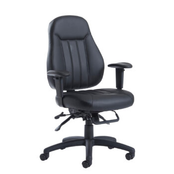 Dams Zeus medium back 24hr task chair - black faux leather-0