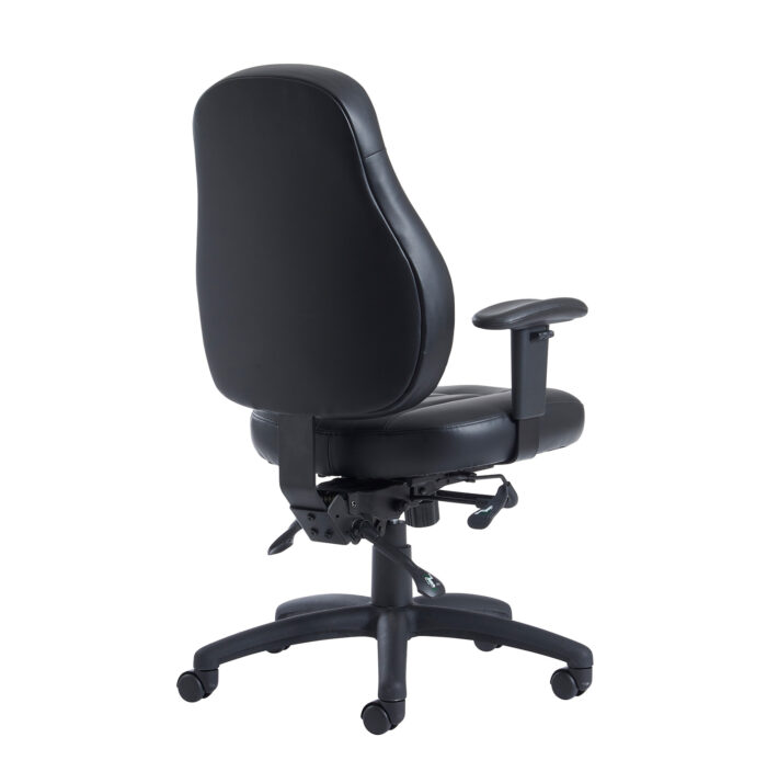 Dams Zeus medium back 24hr task chair - black faux leather-10524