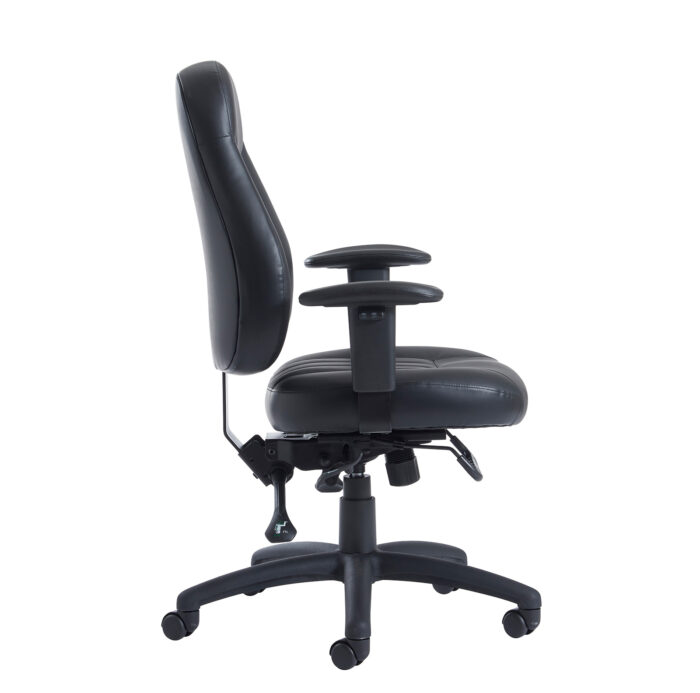 Dams Zeus medium back 24hr task chair - black faux leather-10523
