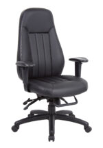 Dams Zeus high back 24hr task chair - black faux leather-0