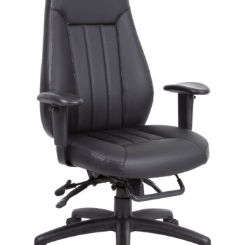 Dams Zeus high back 24hr task chair - black faux leather-0