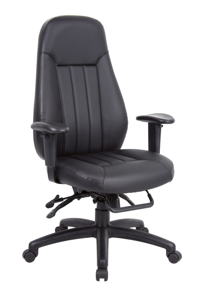 Dams Zeus high back 24hr task chair - black faux leather-0