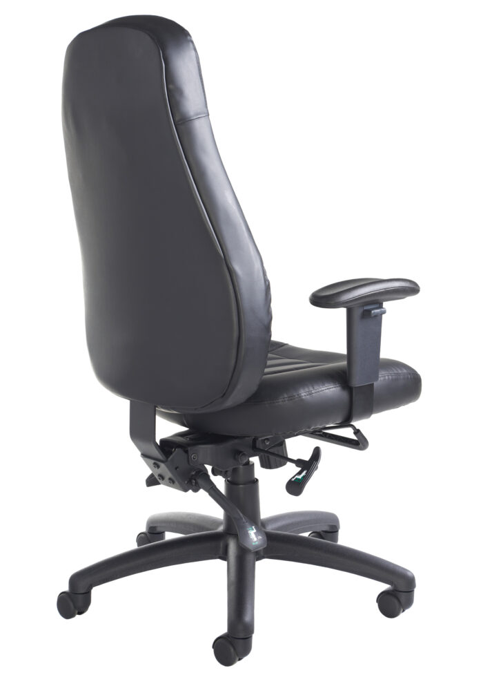 Dams Zeus high back 24hr task chair - black faux leather-10527