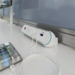 DAMS Chroma clip-on power module 2 x UK sockets, 1 x twin USB fast charge, 2 x RJ45 sockets-11730