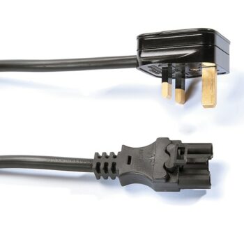 DAMS Mains lead with UK 3 pin plug to 3 pole connector - black-0