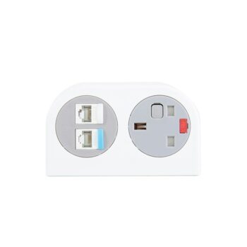 DAMS Phase multi-surface power module 1 x UK socket, 2 x RJ45 sockets-0