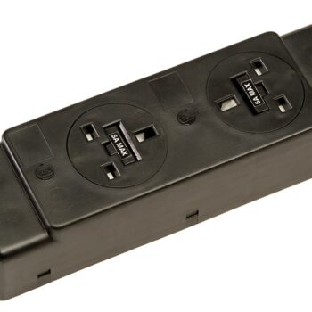 DAMS Under desk power bar 2 x UK sockets - black-0