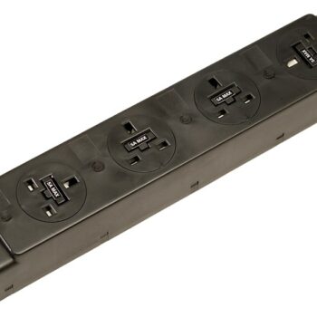 DAMS Under desk power bar 4 x UK sockets - black-0