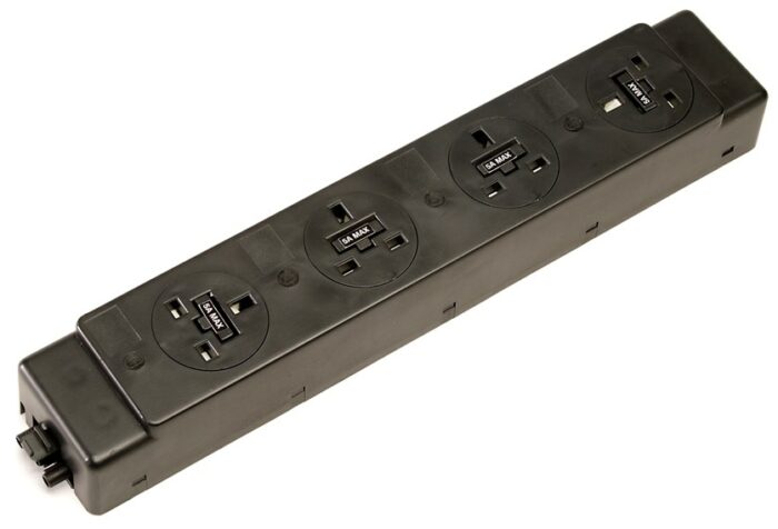 DAMS Under desk power bar 4 x UK sockets - black-0