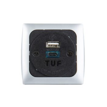 DAMS Proton panel mounted power module 1 x UK socket, 1 x TUF (A&C connectors) USB charger-0