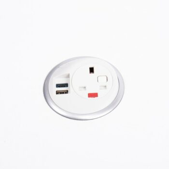 DAMS Pixel in-surface power module 1 x UK socket, 1 x TUF (A&C connectors) USB charger-0