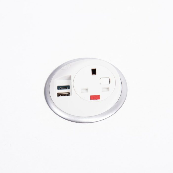 DAMS Pixel in-surface power module 1 x UK socket, 1 x TUF (A&C connectors) USB charger-0