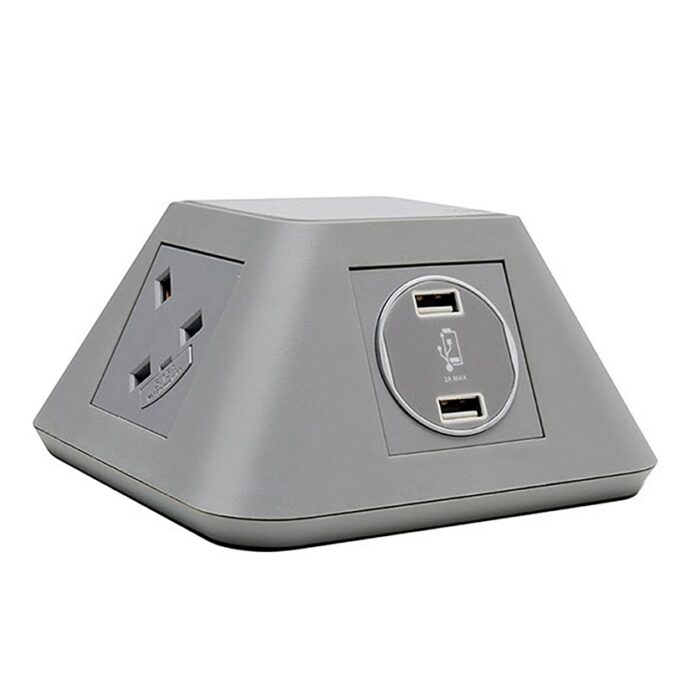 DAMS Inca on-surface power module 2 x UK sockets, 2 x twin USB fast charge-11789