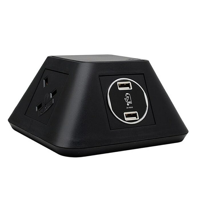 DAMS Inca on-surface power module 2 x UK sockets, 2 x twin USB fast charge-0