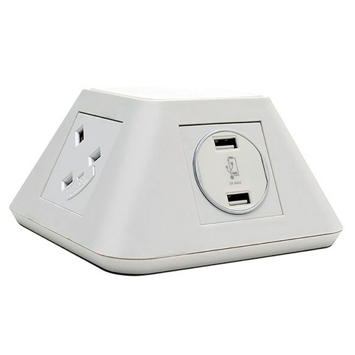 DAMS Inca on-surface power module 2 x UK sockets, 2 x twin USB fast charge-11791