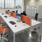 DAMS Aluminium framed screen brackets (pair) to fit on desk return-13799