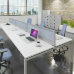 DAMS Aluminium framed screen brackets (pair) to fit on desk return-13800