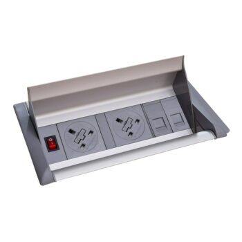 DAMS Aero fliptop in-table power module 2 x UK sockets , 2 x RJ45 sockets-0