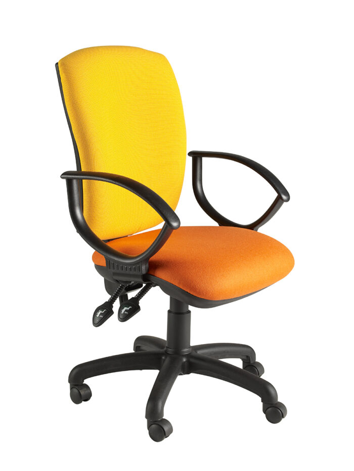 Alliance SIMP Squared Back Operator Chair (Twin Lever on Castors)-13047
