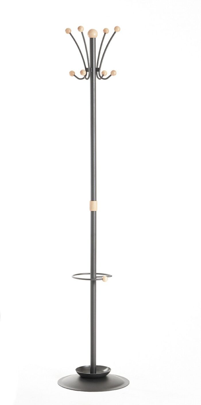 DAMS Coat & umbrella stand with 8 coat hooks and 8 umbrella hooks 1780mm high-0