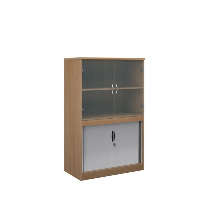 DAMS Systems combination unit with tambour doors and glass upper doors 1600mm high-11670