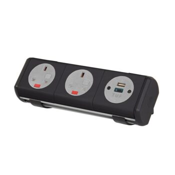 DAMS Hubble clip-on power module 2 x UK sockets, 1 x TUF (A&C connectors) USB charger-0