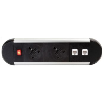 DAMS Chroma clip-on power module 2 x UK sockets, 2 x RJ45 sockets-0