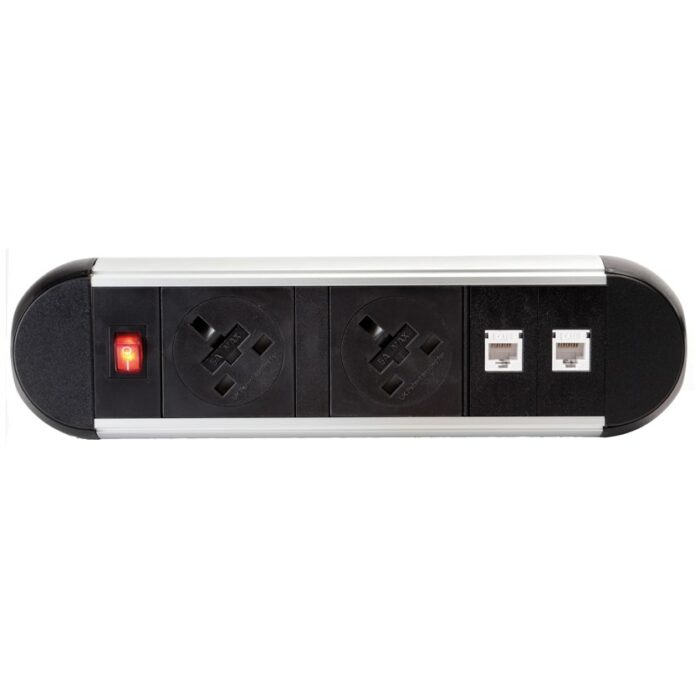 DAMS Chroma clip-on power module 2 x UK sockets, 2 x RJ45 sockets-0